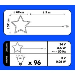 Bonhomme De Neige Lumineux 96 LED -Noël Décoration Magasin bonhomme de neige lumineux 96 led 4
