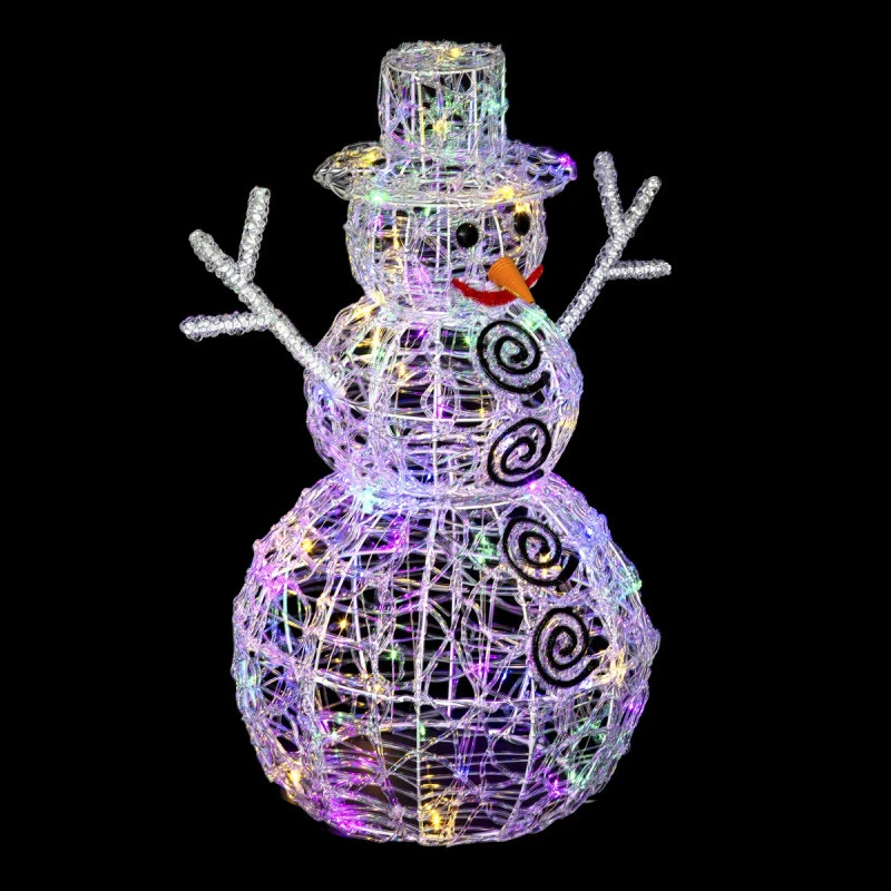 Bonhomme De Neige Lumineux Multicolore 60cm 4 Bonhomme De Neige Lumineux Multicolore 60cm – Image 2