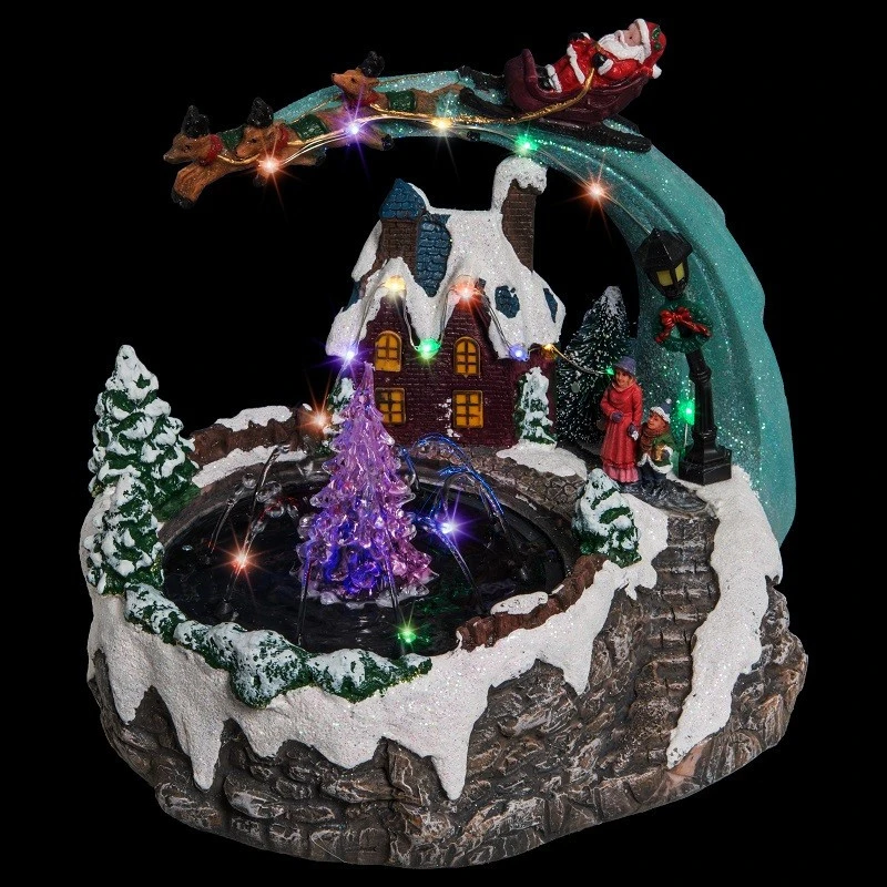 Déco Noël Fontaine Au Village Secteur Lumineux Musical Animé 4 Déco Noël Fontaine Au Village Secteur Lumineux Musical Animé – Image 2