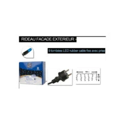 Guirlande Rideau Façade 171 Ampoules Leds Bleu -Noël Décoration Magasin guirlande rideau facade 171 ampoules leds bleu 2