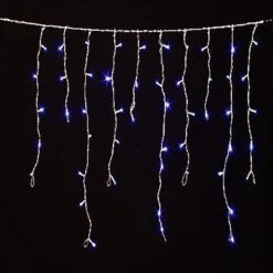 Noël Décoration Magasin -Noël Décoration Magasin guirlande tombee de neige 120 led bleues fil transparent 1