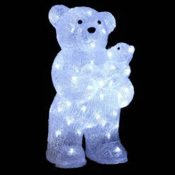 Maman + Bébé Ours Lumineux 56 LED -Noël Décoration Magasin maman bebe ours lumineux 56 led 2