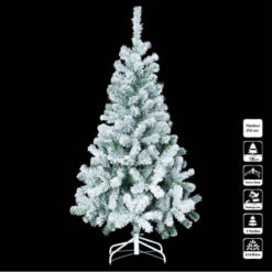Sapin De Noël 210 Cm Vert Floqué Blanc