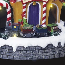 Village De Noël Animé Et Lumineux Poste Du Père Noël -Noël Décoration Magasin village de noel anime et lumineux poste du pere noel 1 2