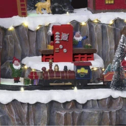 Village De Noël Animé, Lumineux Et Musical Atelier Du Père Noël -Noël Décoration Magasin village de noel anime lumineux et musical atelier du pere noel 1 3