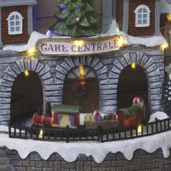Village De Noël Animé, Lumineux Et Musical Gare Centrale -Noël Décoration Magasin village de noel anime lumineux et musical gare du centre 1 1