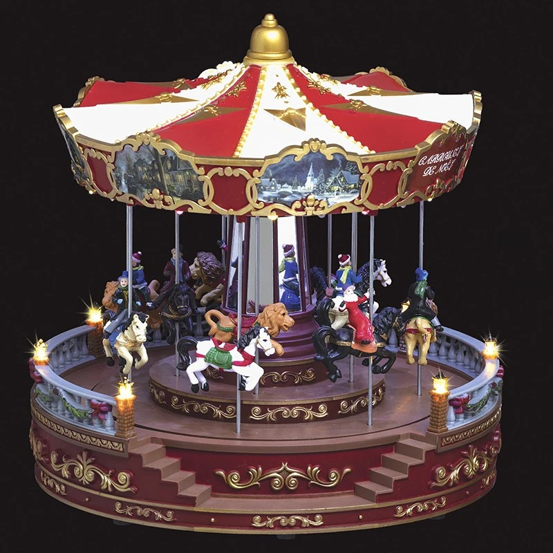 Village De Noël Carrousel Animé, Lumineux Et Musical 3 Village De Noël Carrousel Animé, Lumineux Et Musical