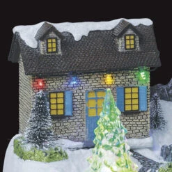 Village De Noël Moulin à Vent Animé, Lumineux Et Musical -Noël Décoration Magasin village de noel moulin a vent anime lumineux et musical 1 2