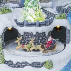 Village De Noël Moulin à Vent Animé, Lumineux Et Musical -Noël Décoration Magasin village de noel moulin a vent anime lumineux et musical 1 3