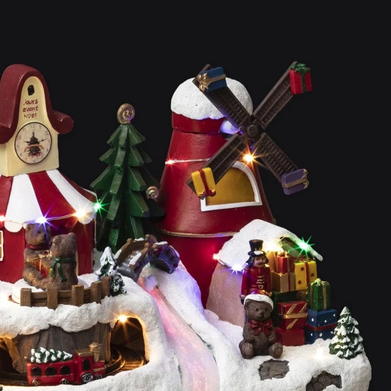 Village De Noël Moulin Et Horloge Du Père-Noël 4 Village De Noël Moulin Et Horloge Du Père-Noël – Image 2