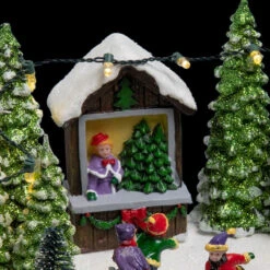 Village De Noël Patinoire Dans La Forêt -Noël Décoration Magasin village de noel patinoire dans la foret 2