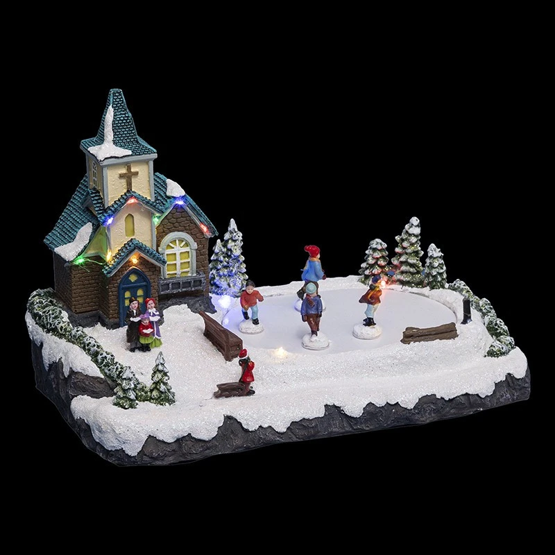 Village De Noël Place De L'Eglise Lumineux Et Animé 3 Village De Noël Place De L'Eglise Lumineux Et Animé