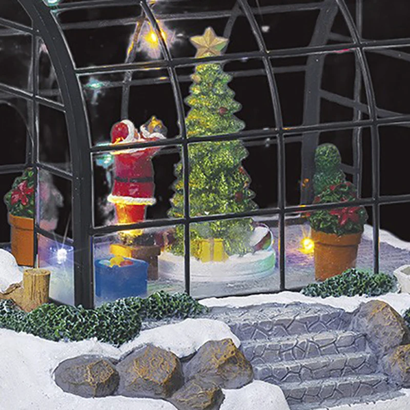 Village De Noël Serre Du Père-Noël Lumineux Animé 3 Village De Noël Serre Du Père-Noël Lumineux Animé – Image 2