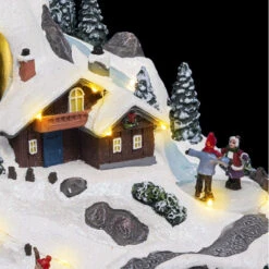 Village De Noël Vacances à La Montagne Animé Et Lumineux -Noël Décoration Magasin village de noel vacances a la montagne anime et lumineux 2